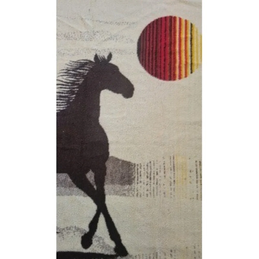 Mid-Century Western Lintex International Acrylic Throw Blanket 71.5x56.5